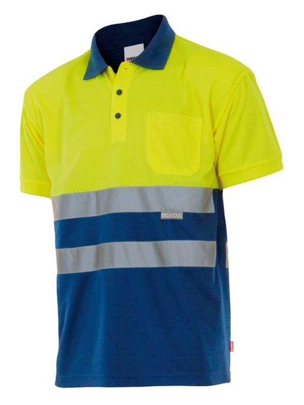 Polo Bicolor Manga Corta azulina amarillo