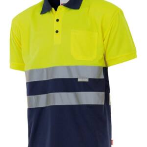 Polo Bicolor Manga Corta azulmarino amarillo