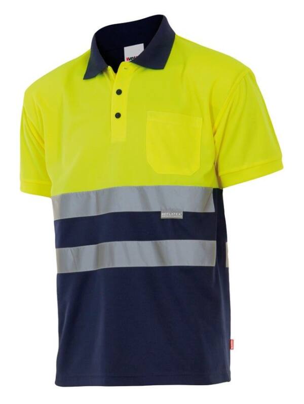 Polo Bicolor Manga Corta azulmarino amarillo