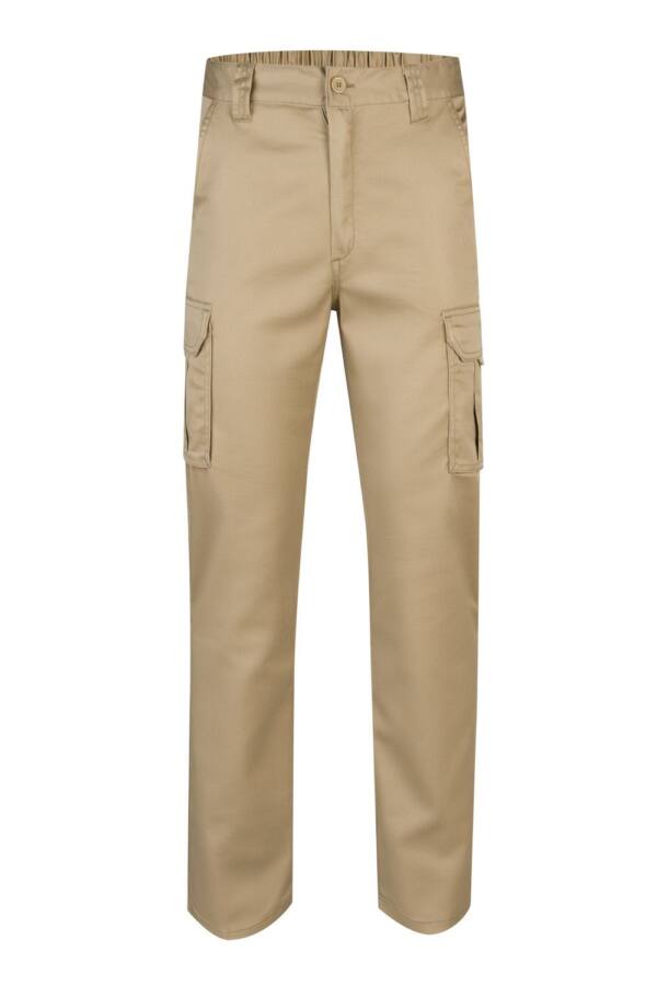 Pantalón Stretch Multibolsillos beige arena