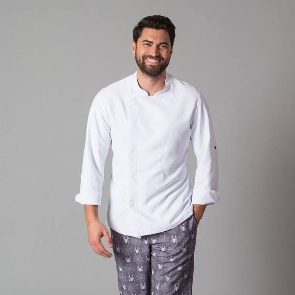 chaqueta cocina blanco
