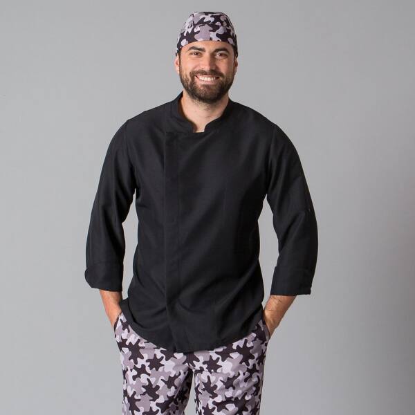 chaqueta cocina negro