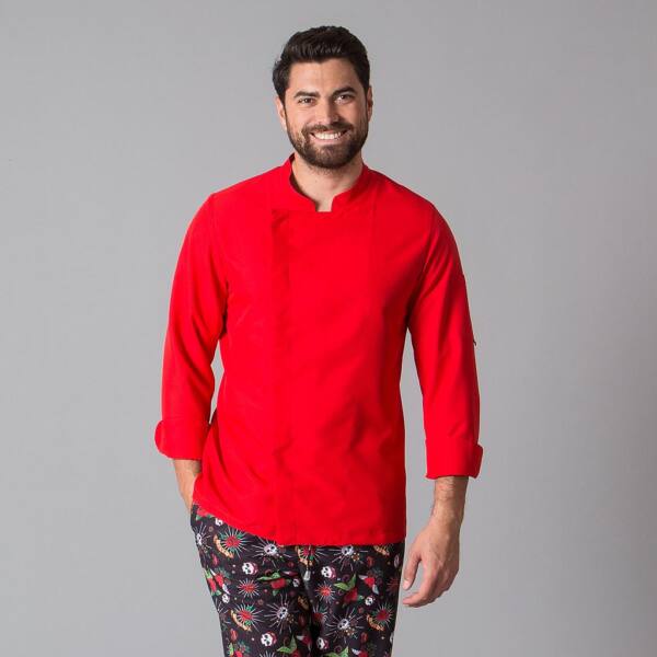 chaqueta cocina roja