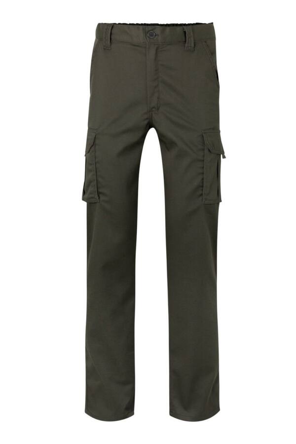 Pantalón Stretch Multibolsillos verde caza