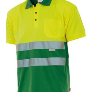 Polo Bicolor Manga Corta verdehierba amarillo