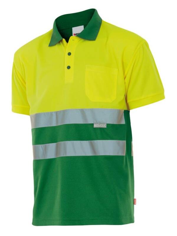 Polo Bicolor Manga Corta verdehierba amarillo