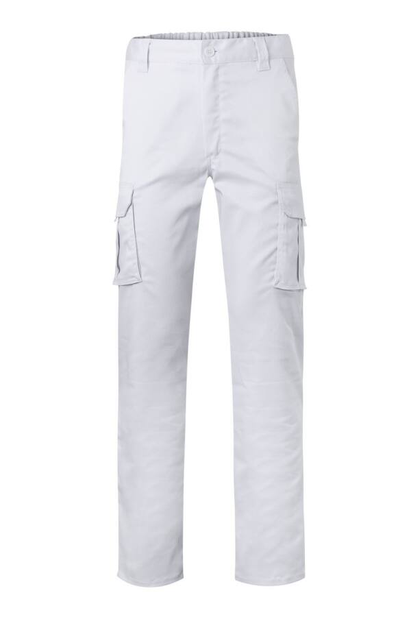 Pantalón Stretch Multibolsillos blanco