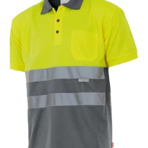 Polo Bicolor Manga Corta gris