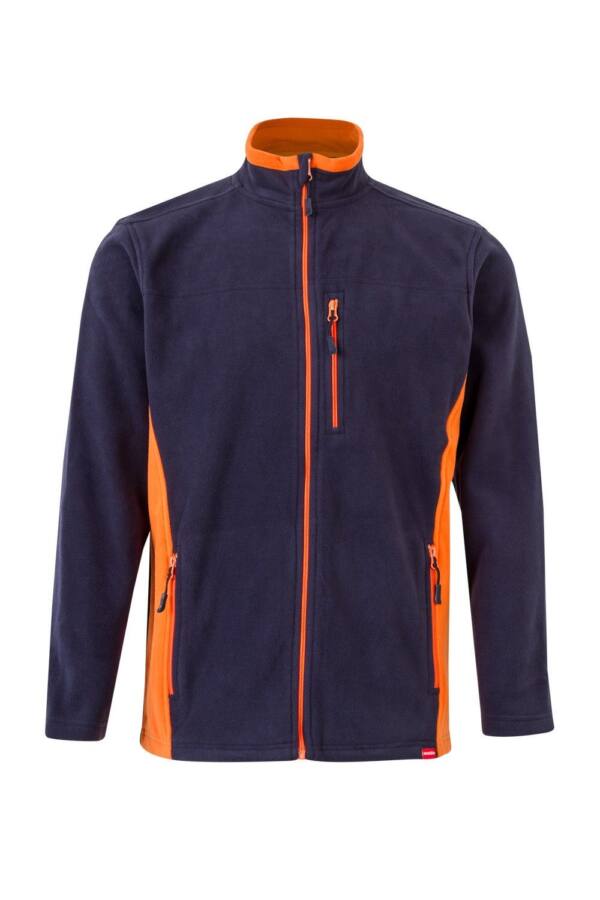CHAQUETA POLAR BICOLOR azul navy naranja