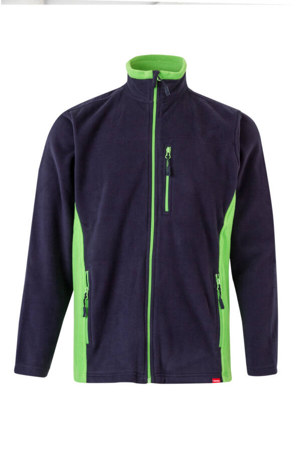 CHAQUETA POLAR BICOLOR azul navy verde lima