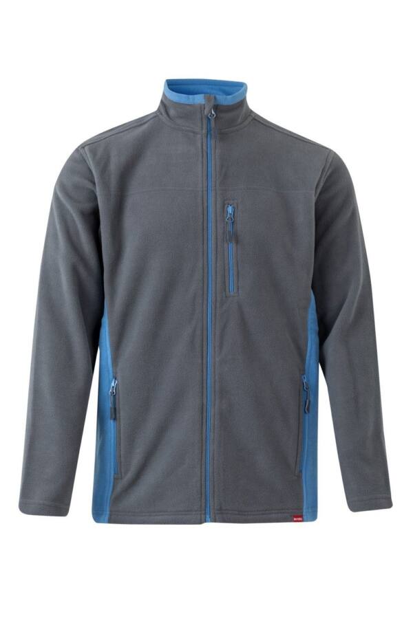 CHAQUETA POLAR BICOLOR gris celeste