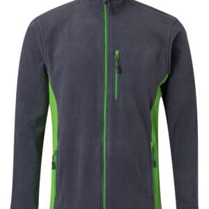 CHAQUETA POLAR BICOLOR gris verde lima