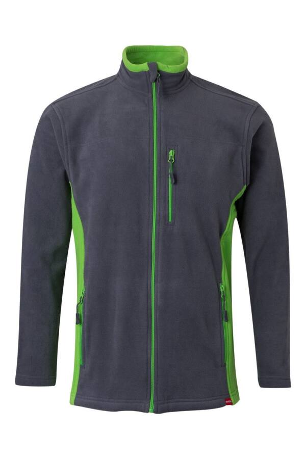 CHAQUETA POLAR BICOLOR gris verde lima