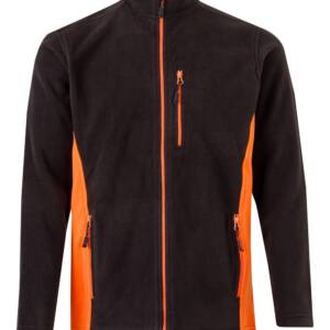 CHAQUETA POLAR BICOLOR negro naranja