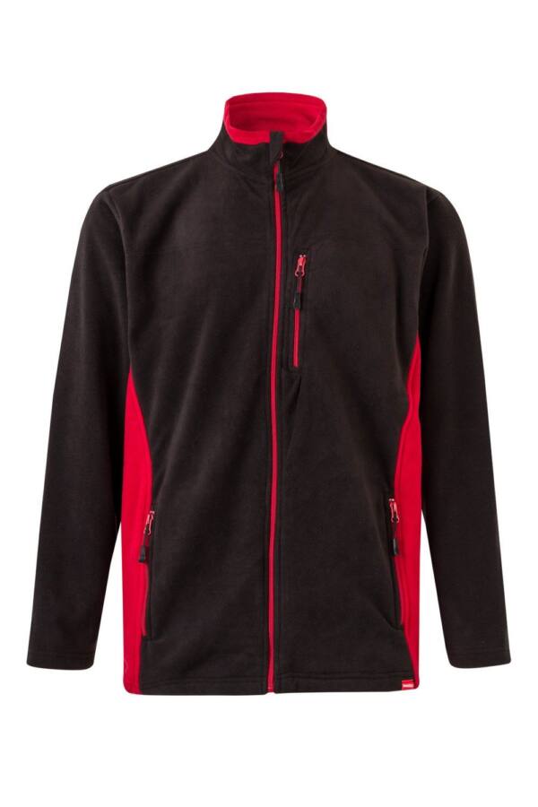CHAQUETA POLAR BICOLOR negro rojo