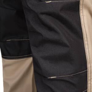 Pantalón canvas stretch bicolor con bolsillos flotantes beige