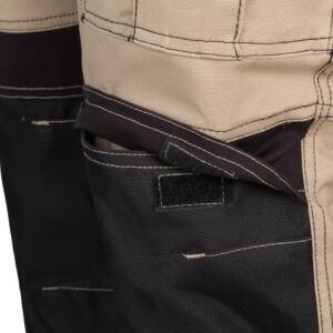 Pantalón canvas stretch bicolor con bolsillos flotantes beige