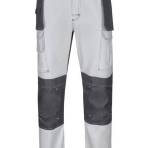 Pantalón canvas stretch bicolor con bolsillos flotantes blanco