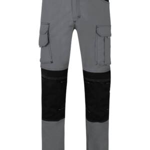 Pantalón canvas stretch bicolor con bolsillos flotantes gris