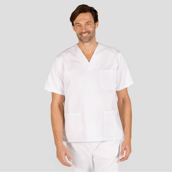 BLUSA SANITARIO UNISEX PICO SARGA BLANCA