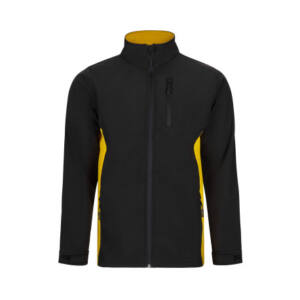 cazadora softshell velilla bicolor NEGRO amarillo