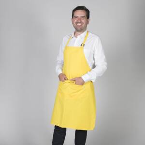 Delantal con peto y bolsillo amarillo