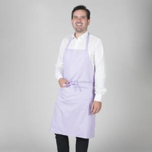 Delantal con peto y bolsillo lila
