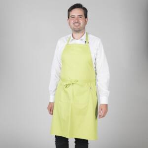 Delantal con peto y bolsillo pistacho
