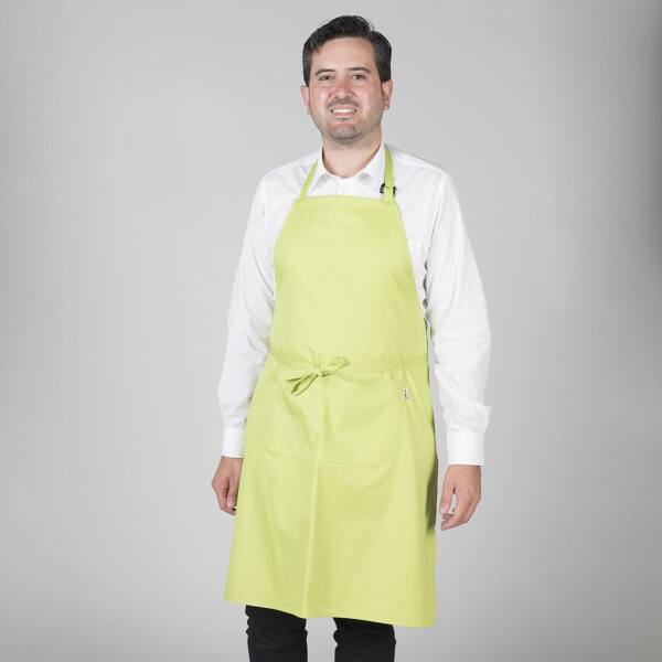 Delantal con peto y bolsillo pistacho