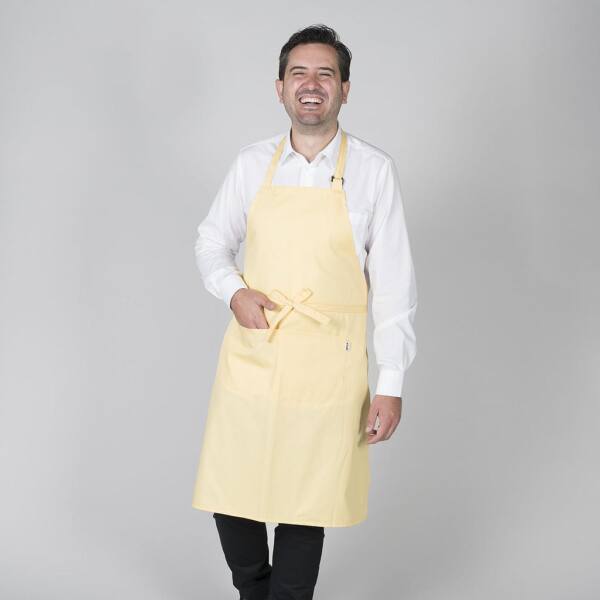 Delantal con peto y bolsillo vainilla